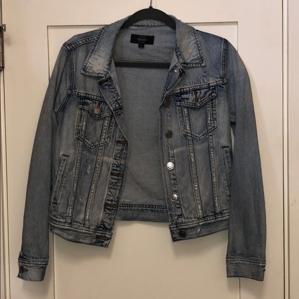 J Crew Distressed Jean Jacket Size Small
